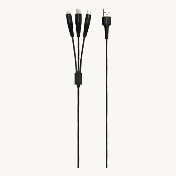 Cabo Multilaser 3 em 1 iPhone, Tipo C E Micro USB - WI382
