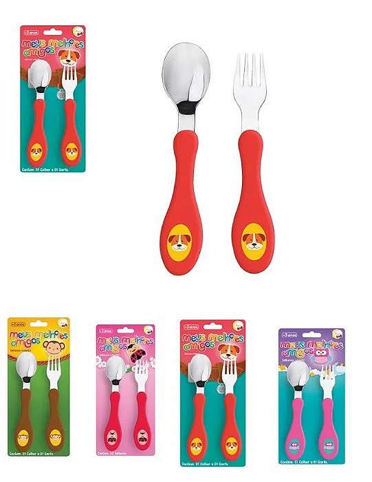 Kit Talher Infantil Inox - Meus Melhores Amigos - ZF54