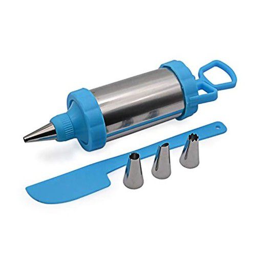 Conjunto Para Confeitar Bolos Seringa + 4 Bicos E Espátula - DT1276