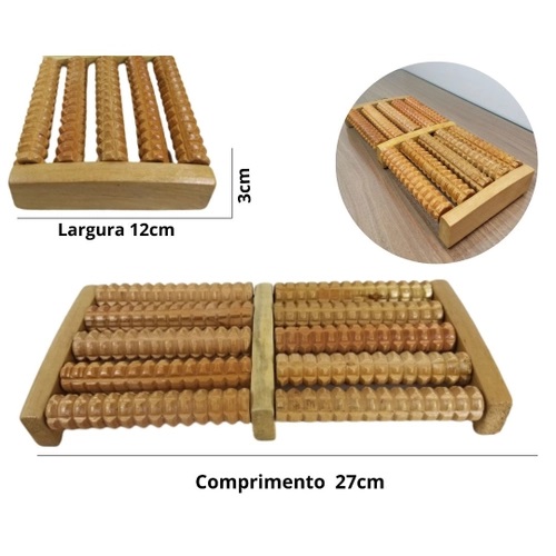 Massageador para os Pés Rolo de Madeira - DT1169