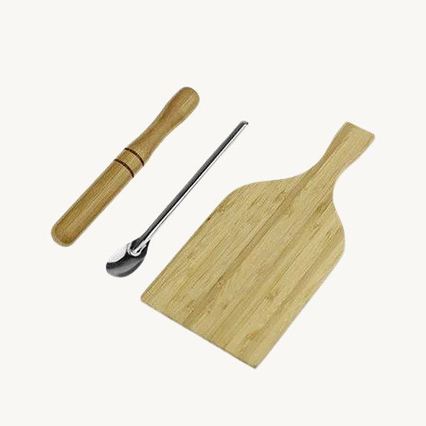 Kit Caipirinha 3 Pçs Bambu E Inox Drinks - Clink - CK3526