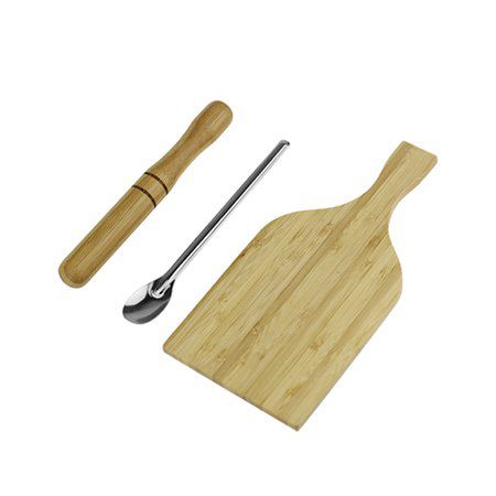 Kit Caipirinha 3 Pçs Bambu E Inox Drinks - Clink - CK3526