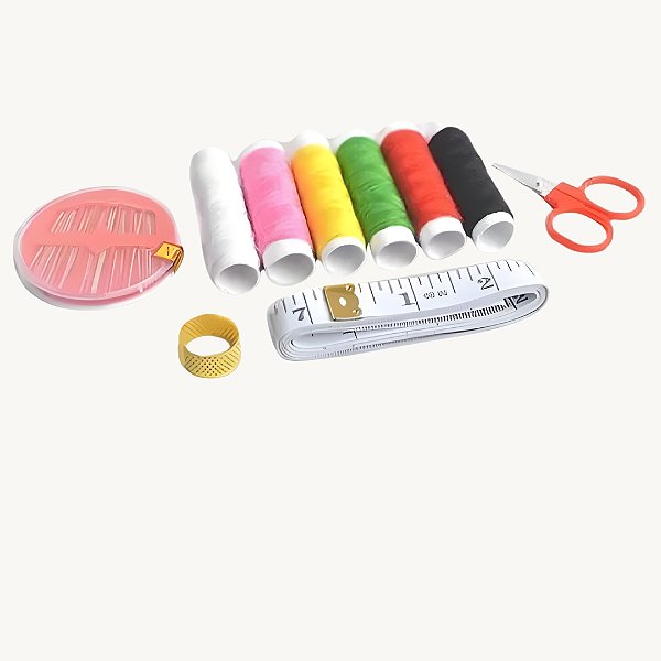 Kit Costura com Agulhas + Tesoura Fita Dedal - DT1597