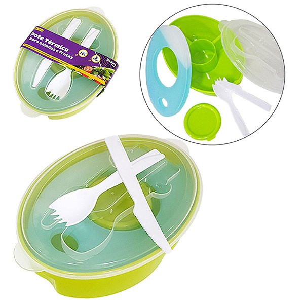 Pote Térmico para Saladas e Frutas com Talheres - Western - PO-02
