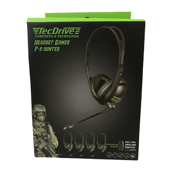 Fone de Ouvido Headset F-9 Hunter TecDrive