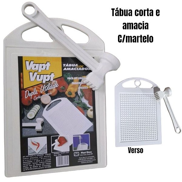 Tábua De Carne Corte Com Martelo Amaciador - 013