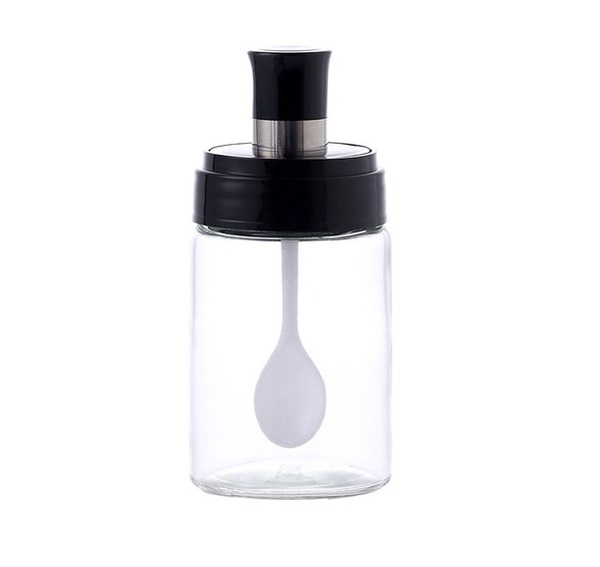 Porta Tempero de Vidro com Colher 230ml - UCO175