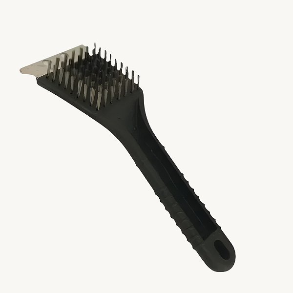 Escova de Aço para Limpar Grelhas Churrasqueiras com Raspador - Original - SL0173