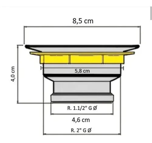 Válvula Americana de Metal Pia da Cozinha Escoamento 3.1/2 - Z02