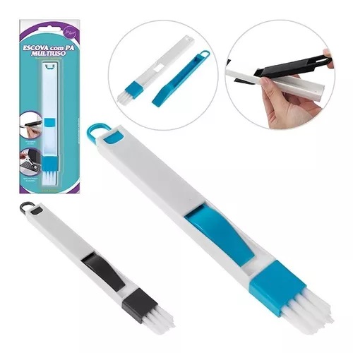 Escova Com Pá Limpeza Multiuso Canto Janela Teclado Fresta - ZU707
