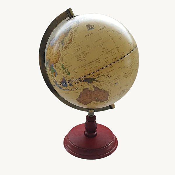 Globo Terrestre Grande Decorativo Países em Inglês 30x20cm - HM0924