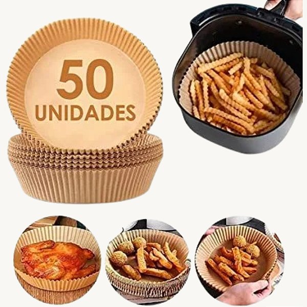 Kit 50 Formas Descartáveis Para Air Fryer 19,5x4,5cm - TRC5301