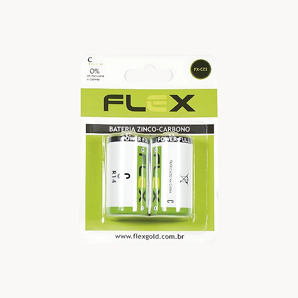 Bateria Zinco-Carbono Tamanho C 1.5V R14 - FX-CZ2