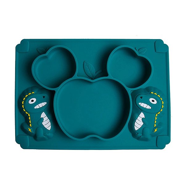 Prato Infantil Dinossauro de Silicone com Ventosa - HM0749