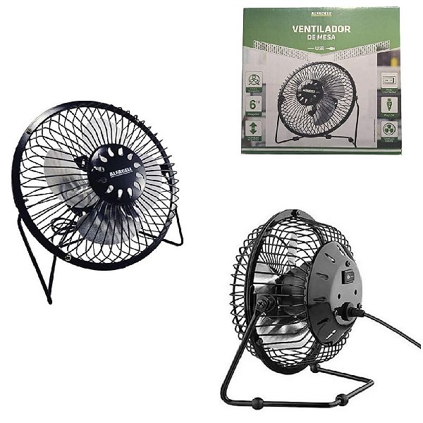 Ventilador De Mesa Usb Com 4 Pás Potente E Silencioso - AL12004
