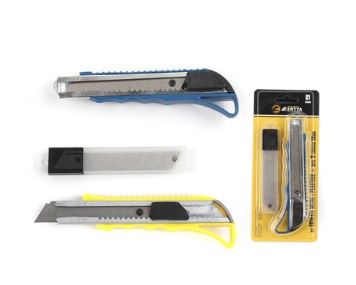 Kit Estilete Metal/Plástico + Refil Com 3 Laminas - EST-32