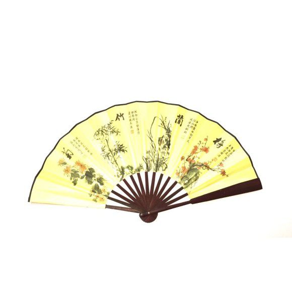 Leque de Madeira Grande Desenhado 50cm - AG1226