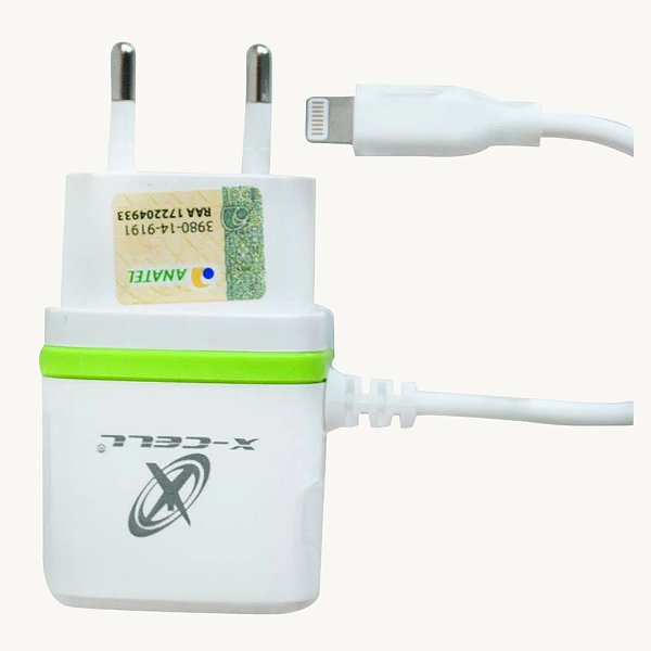 Carregador de Bateria para Telefone Celular - X-CELL MOD XC.XC-IPH.5/6 UR.3 Prata
