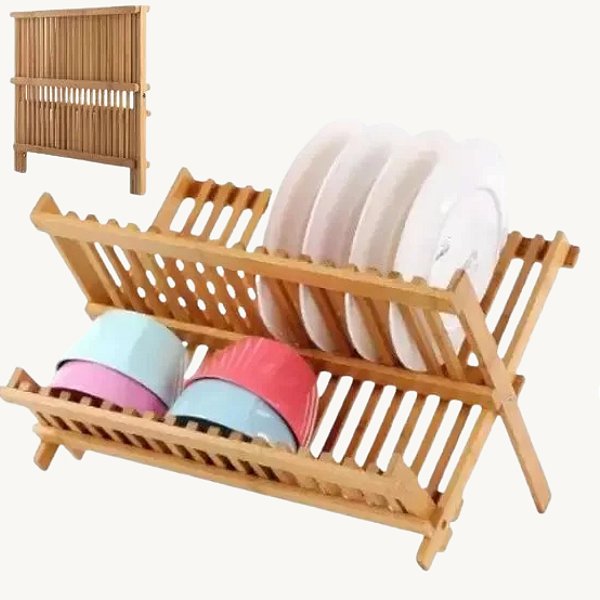 Escorredor de Pratos de Bambu 34x34cm - TRC7001