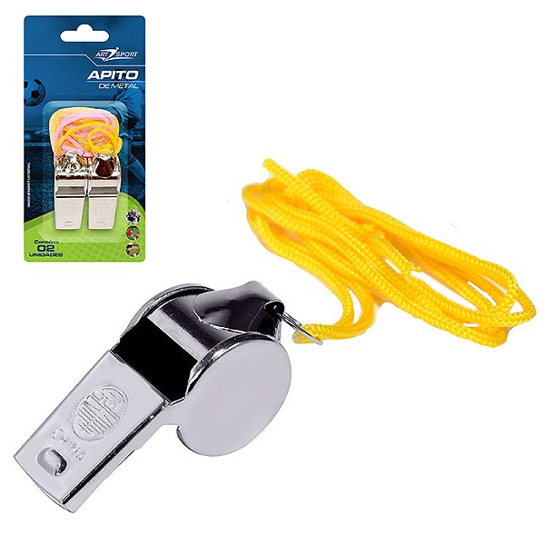 Apito De Metal Com Cordão 2 Pçs - XC-143