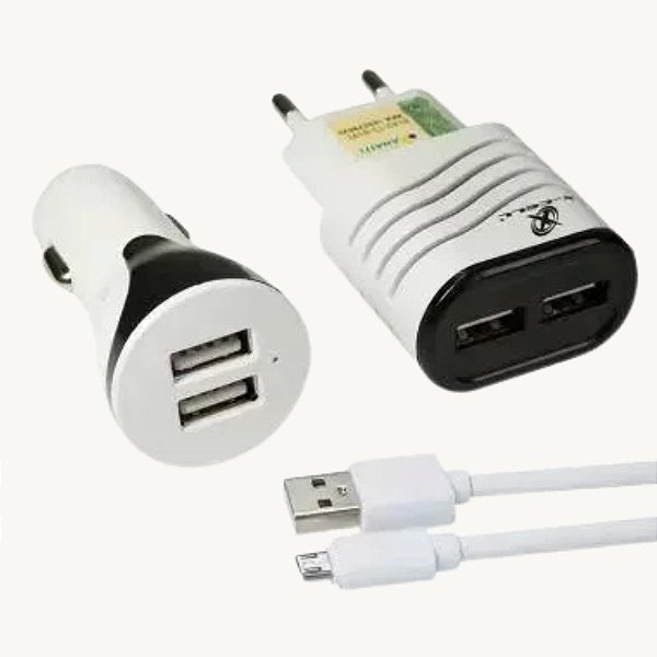 Carregador para Celular Veicular e Cabo USB  X-CELL  XC-KT-10 Preto