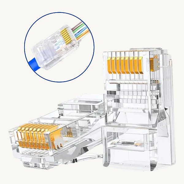 Terminal Conector RJ45 Pacote Com 100 Unidades - XC-CRJ 6