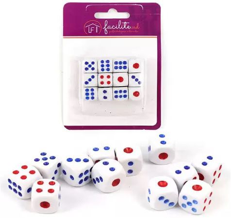 Dados de Plástico Embalagem com 12 pçs. 1,24cm DD-01