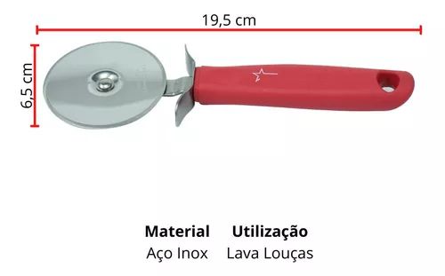 Cortador de Inox para Pizza Cabo de Plastico 19cm - UCO182