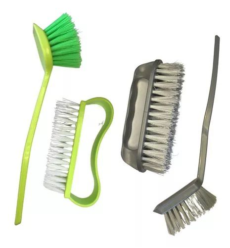 Kit 4 Escovas Limpeza  Alcance/cantos/ Delicada/esfregão - MZ-68047