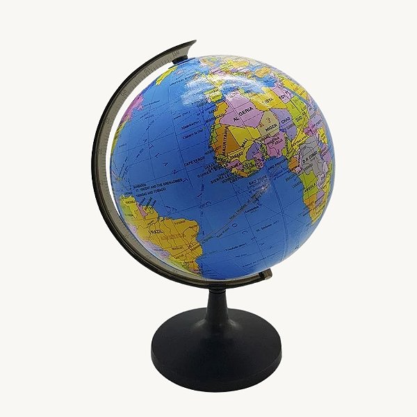 Globo Terrestre Diametro 21,4/8" - Altura com a base 30cm Ref: 214