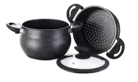 Panela de Alumínio à Vapor com Revestimento Cerâmico 24cm HM5501