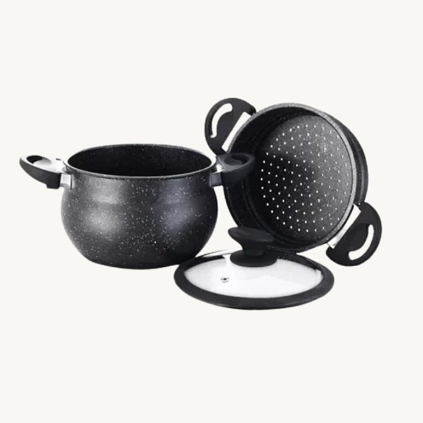 Panela de Alumínio à Vapor com Revestimento Cerâmico 24cm HM5501