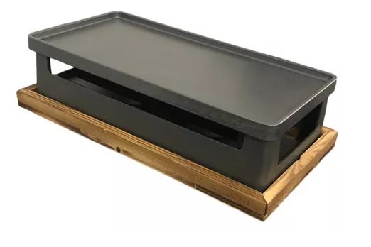 Churrasqueira Coreana Portátil de Mesa Carvão/Álcool 40cm AG5259 + Grátis: Base de Madeira.