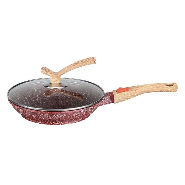 Frigideira Alumínio Revestimento Cerâmico Antiaderente com Tampa de Vidro 24cm HM9363