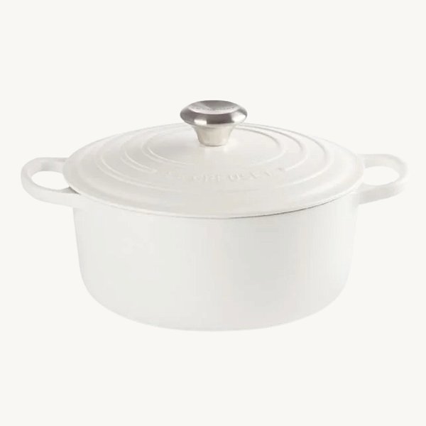 Caçarola de Ferro Fundido Branca Le Creuset Esmaltada 4,2 Litros -  24cm Redonda Alta 1085