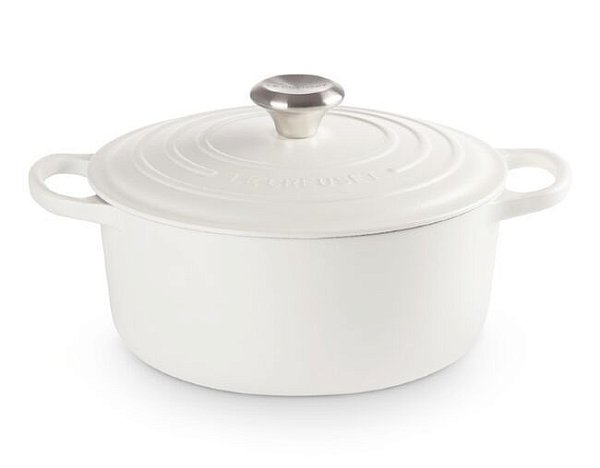 Caçarola de Ferro Fundido Branca Le Creuset Esmaltada 4,2 Litros -  24cm Redonda Alta 1085