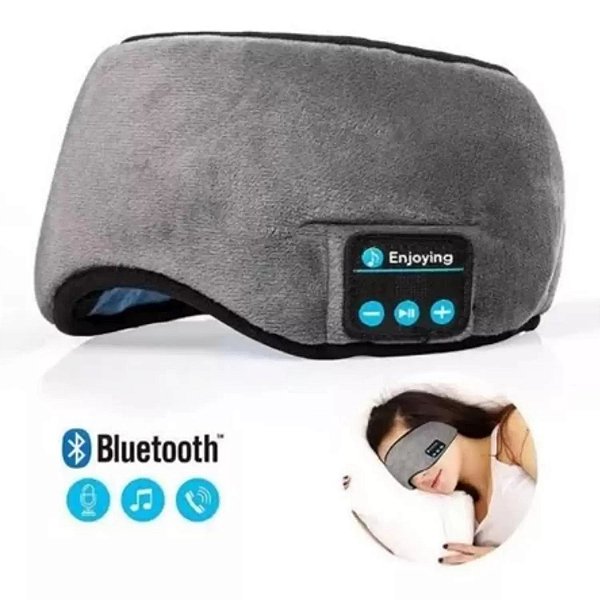 Tapa Olho Máscara Dormir Fone De Ouvido Bluetooth Recarregavel USB Toca Musicas  W1-62-1