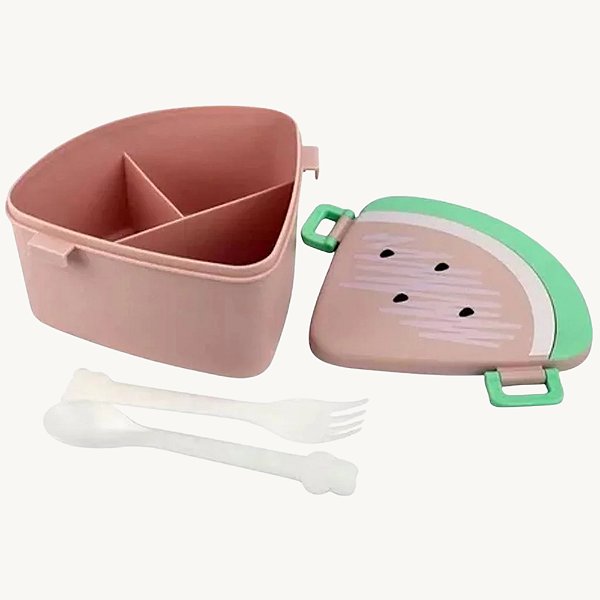 Marmita Lancheira Infantil Formato Melancia com Talher ELA009