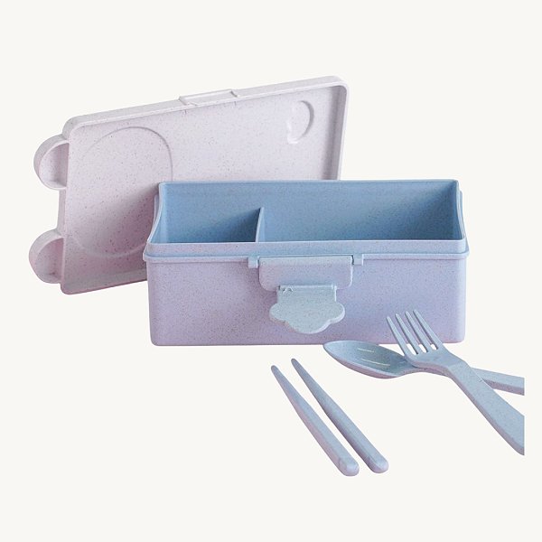 Marmita Lancheira Infantil Formato Ursinho com Talher IAL046