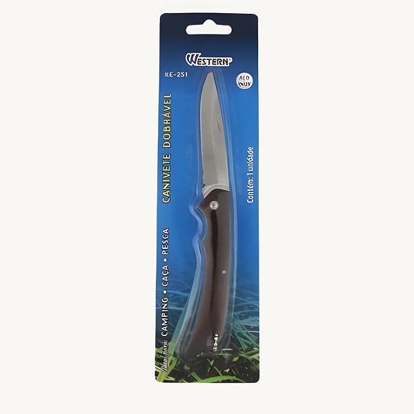 Canivete Dobrável Aço Inox 16,4cm Caça E Pesca Ke-251 Western
