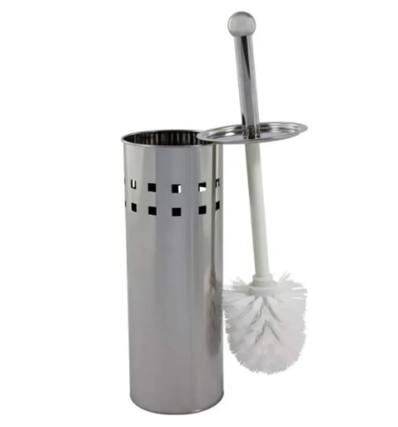 ESCOVA SANITARIA COM SUPORTE DE INOX/PLASTICO 10X37CM