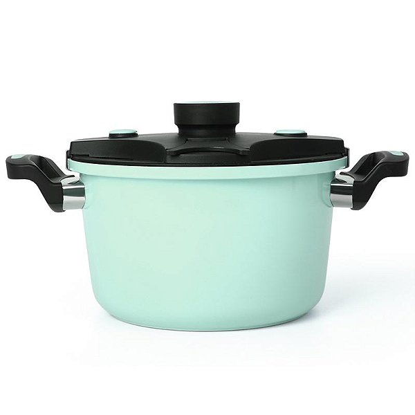 Panela de Pressão Baixa 6 Litros Cerâmica Fechamento Externo Luxo - C&E Kitchenware