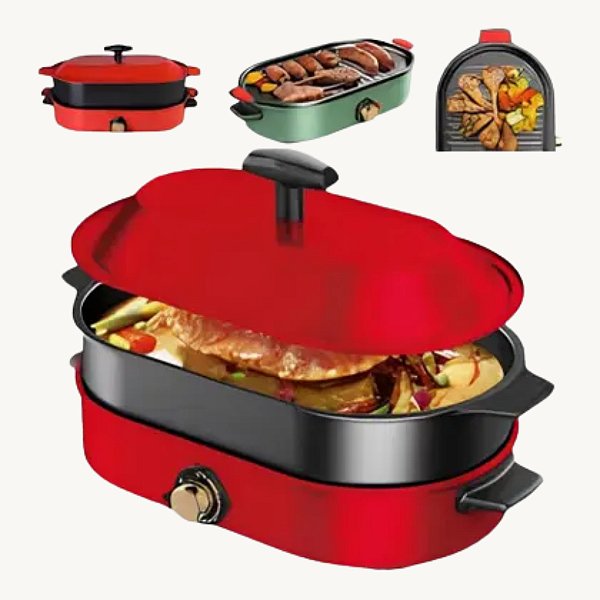 Panela Elétrica Multifunções, pode Fritar, Grelhar, Defumar 127V - 42x16,5cm