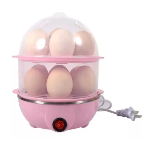 Máquina Elétrica Cozedor Ovos Vapor Egg Cooker Dupla Camada W1-99-1