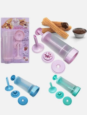 Maquininha Churros Manual Caseiro Modeladora Rápido e Fácil Na Cartela 3416 - Cores Sortidas