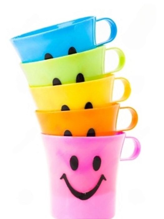 Kit Caneca de Plastico Carinha Feliz 180ml BC23162