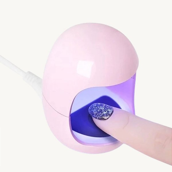 Mini Cabine Secadora de Unhas Portátil com 3 Leds 6W + Temporizador e Cabo USB RCB0196 Cores Sortidas