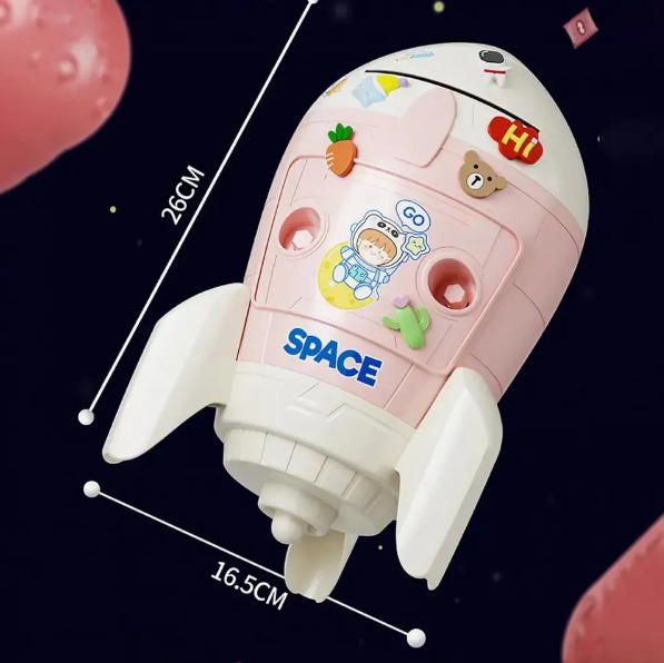 Cofre Fofo de Moeda e Nota Dinheiro Foguete B-1426