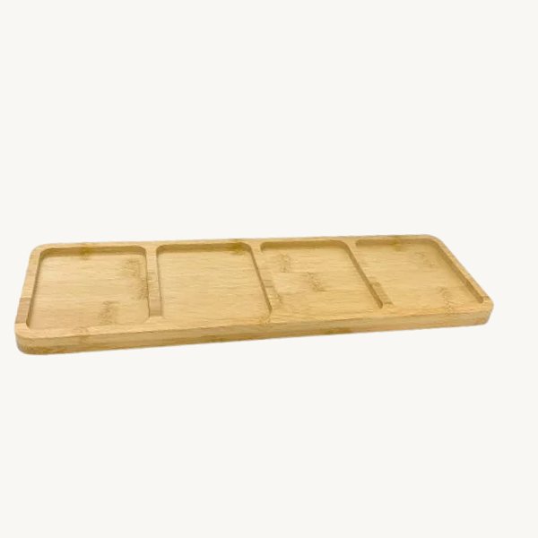 Bandeja de Bambu Retangular 33X10cm, petisqueira, travessa, chá, café, frutas HM326