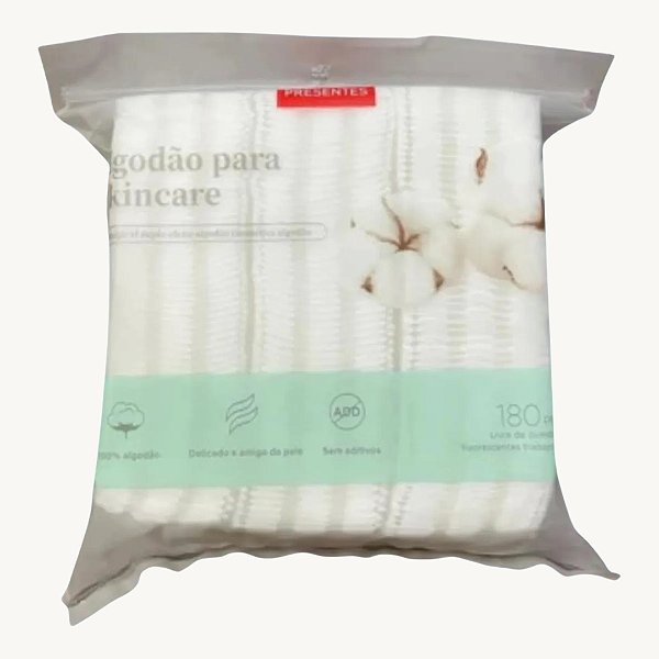 Discos de Algodão Skincare para Limpeza Facial com 180pcs